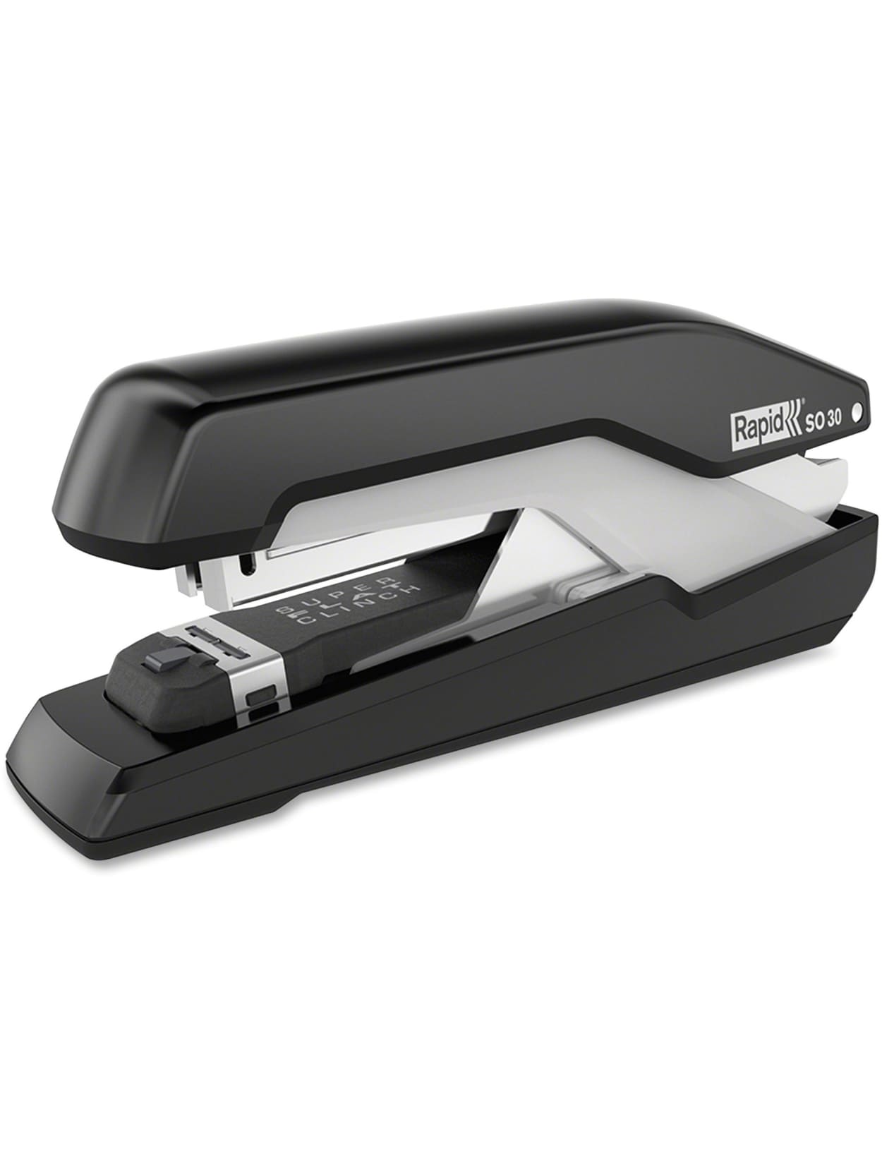 Effortless Omnipress Ergonomic Body Includes Staples SO30 Black SuperFlatClinch 30 Sheet Capacity 5000546 Rapid Stapler